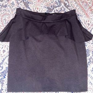Peplum black pencil skirt